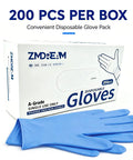 Badass Heavy Duty Nitrile Gloves Box Of Two Hundred Powder Free Latex Free Textured Grip Nine Point Five Inches Long Built Like A Tank For Kitchen Scrubbing Auto Detailing Home Repair And Everyday Household Products, displayed in blue with packaging.