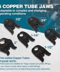 Copper Pipe Press Tool Kit with 6 Jaws in Various Sizes from 1/2 to 2 Inches for Leak-Free Copper Plumbing Joints