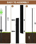 Installation steps for Heavy Duty 6Ft No Dig U Post Fence Posts For Wire Fences, Galvanized Steel Garden Posts, 15 Pack Black Splicing