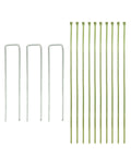 Metal stakes and green zip ties for securing Expandable Artificial Ivy Privacy Screen For Patio Balcony Garden And Backyard