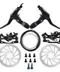 Badass Line Pull Disc Brake Kit Featuring A Floating Rotor Design with calipers, cables, and rotors for mountain bikes