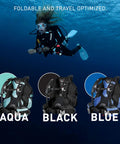 Magellan HD BCD Backmounted Unisex Scuba Jacket Style Buoyancy Compensator Lightweight Foldable Dive Gear with 180 N Lift in Aqua, Black, and Blue