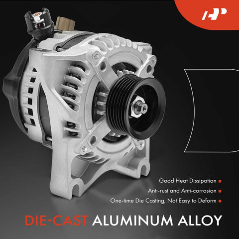 Alternator For Ford E Series Vans And Crown Victoria Lincoln Town Car Mercury Grand Marquis 12V 155A 6-Groove CW Pulley