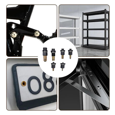 Hand Rivet Head Nut Set With Mandrels For Tight Spots Includes M3 M4 M5 M6 M8 M10 Universal Rivnut Tool Kit Ideal Sheet Metal Work And Piping Jobs Manual Quick Install Hardware Fix Your Projects Today., carbon steel rivnuts and mandrels for sheet metal and shelving
