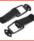 Universal Car Bumper Security Hook Lock Clips Quick Release For Trunk And Fenders Carbon Fiber Pattern 105x33mm 2 Pack