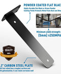 Powder-coated flat black 12 inch floating shelf bracket from 6 pack heavy duty rustic industrial metal hidden mounting for wall shelves.