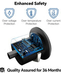 Road Ready 24W USB C Car Charger Featuring Slick Aluminum Housing And Snappy PD 3.0 Plus QC 3.0 Fast Charging For RVs Trucks And Sedans Dash Outlet showcasing internal circuit board with safety features.