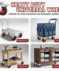 4 Inch Heavy Duty Swivel Casters With Dual Lock Safety Brakes And Non Marking Rubber Tires on various utility carts and furniture.