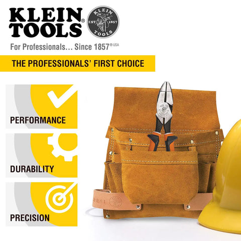 Insulated Do-It-All Combination Pliers With 1000V Protection VDE Certified in tool belt with helmet, worker tools USA