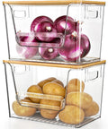 No Fuss Pantry Organizers With Bamboo Lids And Heavy Duty Trash Bag Dispenser For Four Through Thirteen Gallon Rolls Stackable Under Sink Storage Bins That Straight Up Keep Your Entire Kitchen Fly And Tidy with red onions and potatoes.