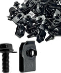 Must Have 100 Pc M6 1.0 Body Bolts And U Nuts Kit For Most Cars Rust Resistant Steel Black Universal Fastening Hardware