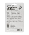 Back of packaging for Felt Furniture Sliders, showing usage instructions and product details.