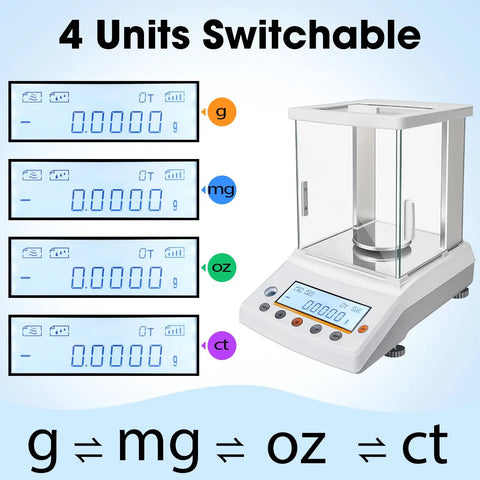 Ultra Precise Lab Workhorse 0.1 Mg Analytical Balance Digital Scale 220 G Capacity with switchable units display