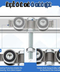 Hidden Bolt Design 4 Wheel Silent Trolley Rollers Compatible With 1-5/8 Inch Wide And Taller Strut Channels Using M10 Bolt