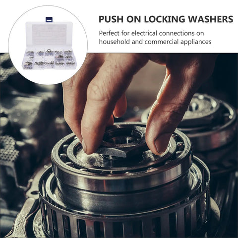 Hand using 400 Piece Stainless Steel Serrated Lock Washers Set With Plastic Case For Corrosion Resistance The Everyday Workhorse