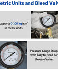 Brake Pressure Tester Universal Gauge Kit 0 To 3500 PSI ABS Hydraulic Oil Pressure Gauge with Metric Units and Bleed Valve