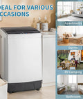 Slick 17.6 Lbs Compact Portable Washer With Clear Led Screen set in various spaces like apartments, dorms, RVs, and bathrooms.