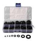 Durable Nylon Washers Assortment Kit 500 Pcs Flat Insulated Corrosion Free M2 To M10 For Industrial Auto And Electrical Repairs Premium Nylon Hardware Set To Keep Screws And Bolts Organized And Protected. black nylon washers in a labeled storage box