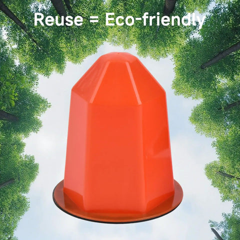 Top Tier 13 Piece Magnetic Fire Sprinkler Covers For Zero Fuss Temporary Paint Masks Tough PVC Recessed Sprinkler Protectors in vibrant orange.