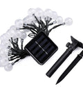Solar Powered String Lights With 200 LEDs, 72 ft Long, 8 Modes, Waterproof Crystal Globe Balls and solar panel.