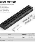 9 Inch Vixen Style Dovetail Rail Plate With Metal Mounting Saddle Dual Countersink Slots For Balancing Gear And M6 One Quarter Inch And Three Eighths Inch Camera Screws For OTA Telescope Mount Adapter And Equatorial Tripod, showing components and dimensions