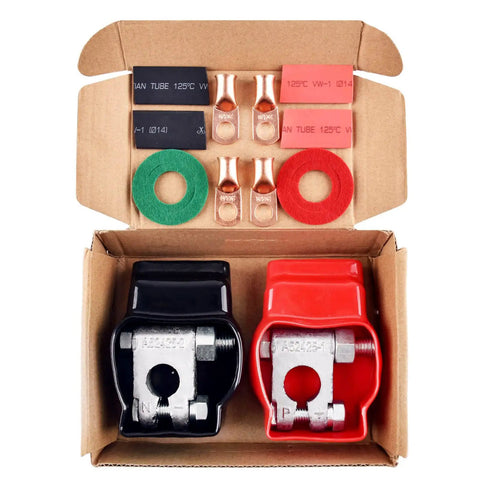 Heavy Duty Battery Terminals Set With Anti Corrosion Military Grade Quick Release Connectors For Marine Boats Cars RVs