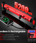 Durable Ultra Bright Magnetic Work Light With 3000 Lumens Cordless Rechargeable LED Bar 5200mAh Battery Hooks