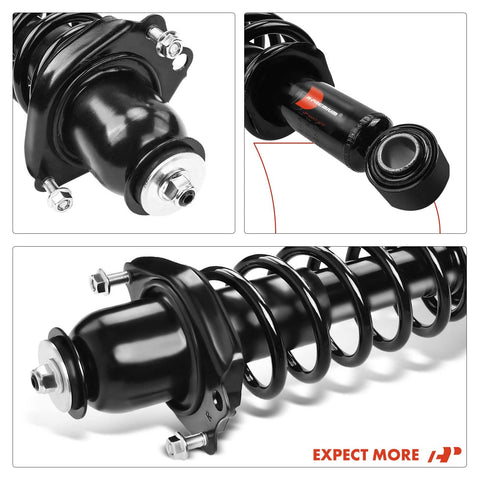 Close-up of Rear Complete Strut Assembly With Coil Springs For Toyota Corolla 2009 To 2013 Bolt On Replacement Suspension