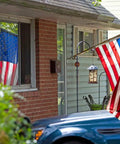 Ditch The Tangle Knot To The Curb With This Slick 360 Rotating Flag Pole Mounting Ring Clip Built For No Sweat Assembly And Bright Yard Showcase All Season Long with American flag visible