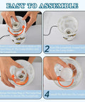 Step-by-step assembly of Bee Watercolor White Decor Bedside Table Lamp With 3 Way Dimmable Touch Control And Built In Charging Station