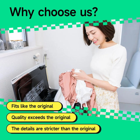 Woman using a top-load washer with Pro Grade Washer Clutch Kit Upgrade With Beefed Up Slider Gear For Top Load Washers Replacement Part Set.