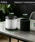 Two Pack Wet And Dry Vacuum Replacement Filter Set For DCV580 And DCV581H dimensions on tabletop, 4.2x4.5in, 4.2x3.5in