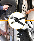 Super Tough Durable Flexible Rubber Tire Inflation Pump Hose Extension Tube One Quarter Inch Thread Connector Air Inflator Car Tire Balloon Pump Gauge For Home Garage Travel Auto Repair And Party Uses Easy Grip Always Ready Setup, tire valve use