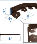 Brown 20 Feet Landscape Edging Kit No Digging With 18 Spikes Durable PE Garden Border Fence For Lawns Easy Install One Spike Per Foot 2 Inch Height Edging Coil image showing edging dimensions and spike length.