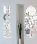 Dope 30 Piece Living Room Mirror Wall Decor Set With HOME Letter Signs And Acrylic 3D Decals
