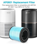 Replacement Filters For AP0601 Air Purifier, 4-In-1 High-Efficiency HEPA Filter, 2 Pack, next to white and black air purifiers