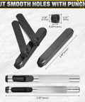 36-Piece Metal Stamping Kit For DIY Projects And Jewelry Making With One Quarter Inch Stamps A To Z Letters Zero Through Eight Numbers And Symbol In Chrome Vanadium Steel showing measurement details of components.
