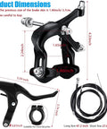 Six Piece Road Bike Brake Caliper Kit With C Shape Aluminum Calipers Levers Housing And Cables Replacement Set dimensions