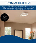 Ceiling with Bluetooth Speaker Grille Cover for Bathroom Exhaust Fans with LED Light installed