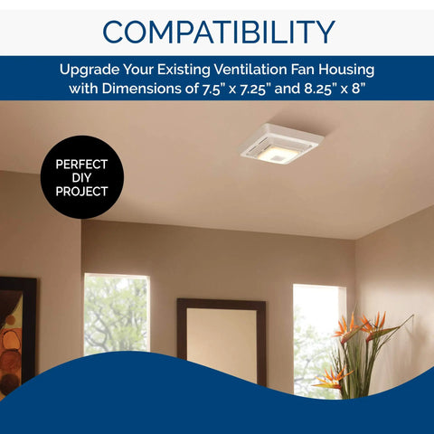Ceiling with Bluetooth Speaker Grille Cover for Bathroom Exhaust Fans with LED Light installed