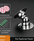 Mini Magnetic Door Stopper 2 Pack, Heavy Duty Stainless Steel Door Stop With Ultra Short Soft Catch on black background