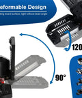 Deformable panel design of Plug-In Garage LED Lights 2 Pack, 180W 18000 Lumens 6500K Daylight, E26/E27 base, 90°-120° fold angle