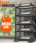 Beefy Heavy Duty Five Tier Metal Storage Shelving Unit For Kitchen Garage And Laundry Room Adjustable 73 Inch Tall, total 2020 lbs capacity