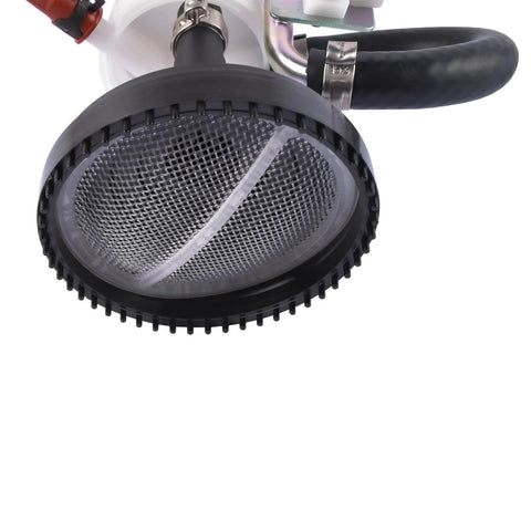 Close-up of Ford Fuel Tank Sending Unit Replacement For 1999-2003 F250 And F350 Super Duty With 7.3L Diesel Fits 137 158 172 In Wheelbase OE FG239A PS175 F81Z9275AJ showing mesh filter and hose connection.