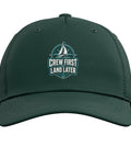 Sailboat Coastal Sailing Adjustable Printed Baseball Hat For Crew Members And Sailing Fans Regatta Day Ready Cruising Weekend Vibe Lightweight Comfort Dark Green Cap with sailboat logo