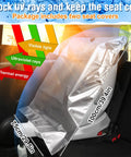 2Pcs Baby Car Seat Sun Shade Cover For Infants And Toddlers shown on car seat blocking UV rays