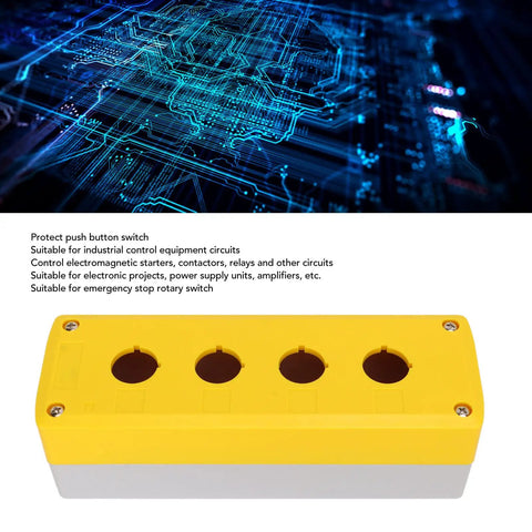 Push Button Control Station Box Four-Gang Industrial Grade ABS Plastic Enclosure IP65 weatherproof housing for control panels.