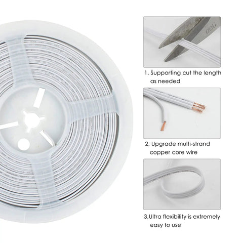 Plug And Play 10 Pack 4 Pin 10mm LED Strip Connectors With 32.8ft RGB Extension Cable for 10mm wide SMD RGB LED Strips