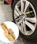 Car tire inflating using Two Pack One Quarter Inch NPT Tank Valve To Standard Schrader Brass Valve Adapter, anti corrosion brass