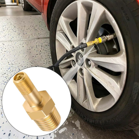 Car tire inflating using Two Pack One Quarter Inch NPT Tank Valve To Standard Schrader Brass Valve Adapter, anti corrosion brass